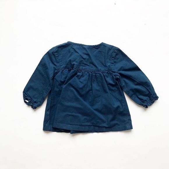 Mini Klub blue embroidered blouse EUC 12-18 months - Picture 4 of 4